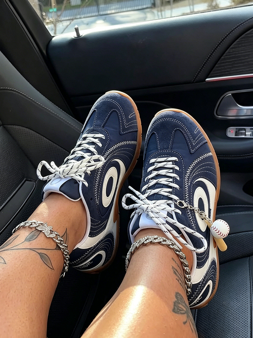 Athletic Contrast Charm Sneakers