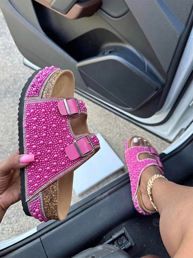 Pearl Double Strap Platform Sandals