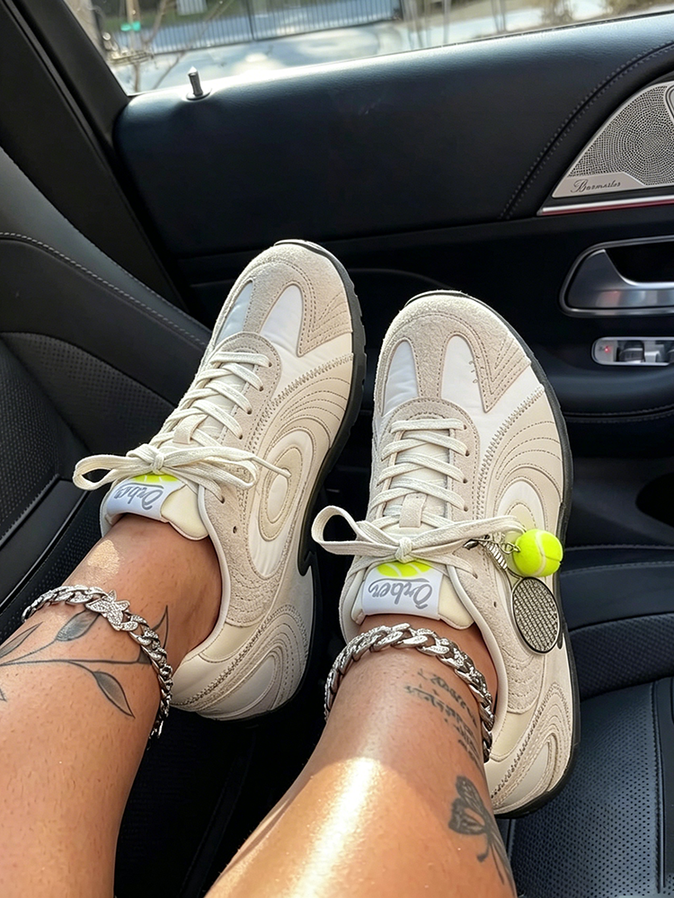 Athletic Contrast Charm Sneakers