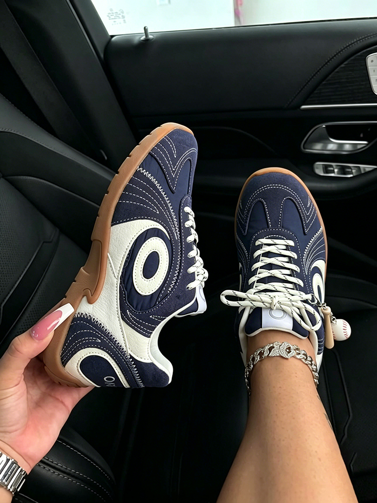 Athletic Contrast Charm Sneakers