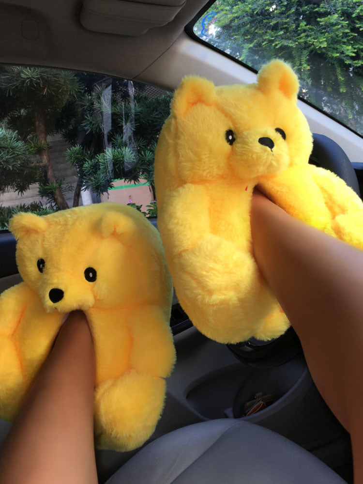 Fluffy Teddy Bear Slippers - Bold Muse Co