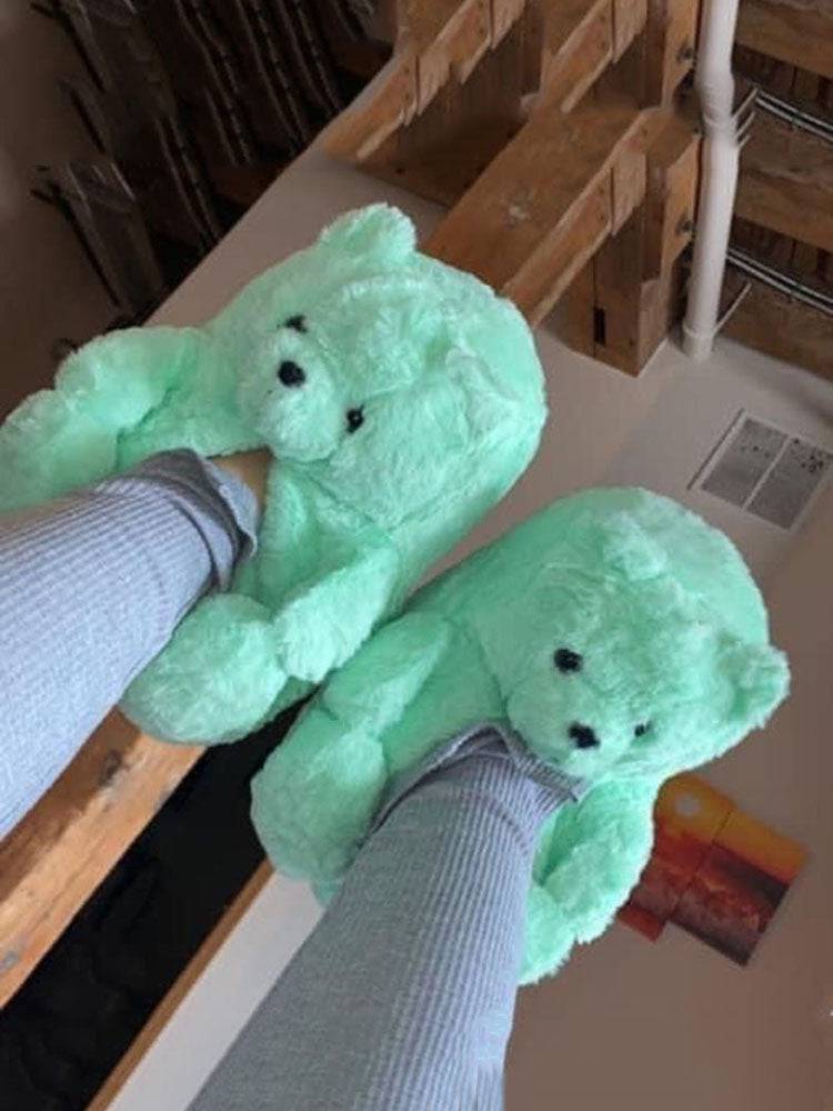 Fluffy Teddy Bear Slippers - Bold Muse Co