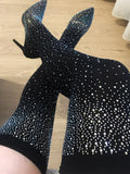 Rhinestone Decor Thigh High Boots - Bold Muse Co