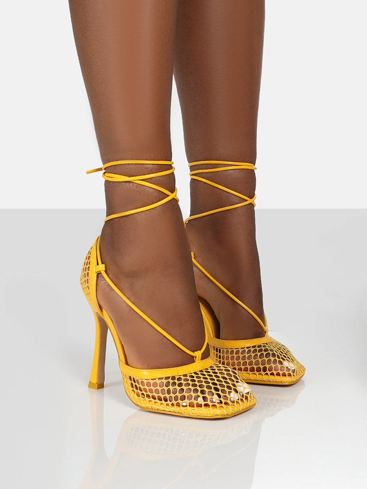 Square Toe Mesh Wrap Sandals - Bold Muse Co