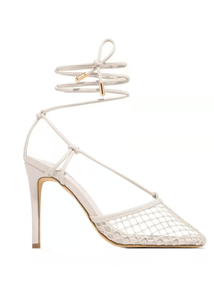 Square Toe Mesh Wrap Sandals - Bold Muse Co