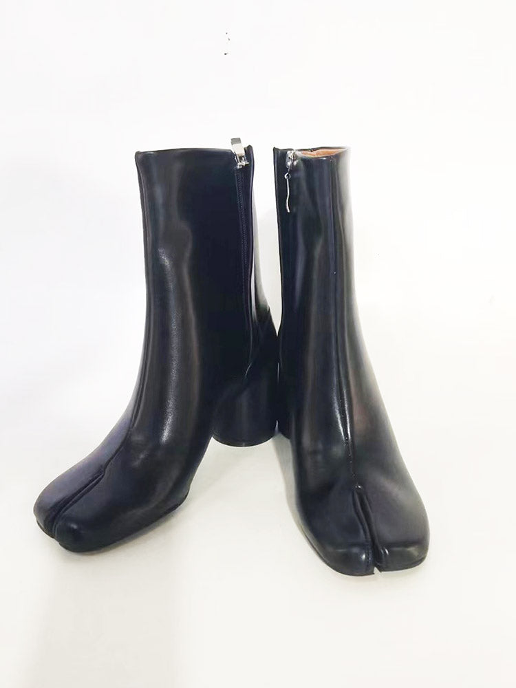 Split Toe Chunky Heel Boots - Bold Muse Co