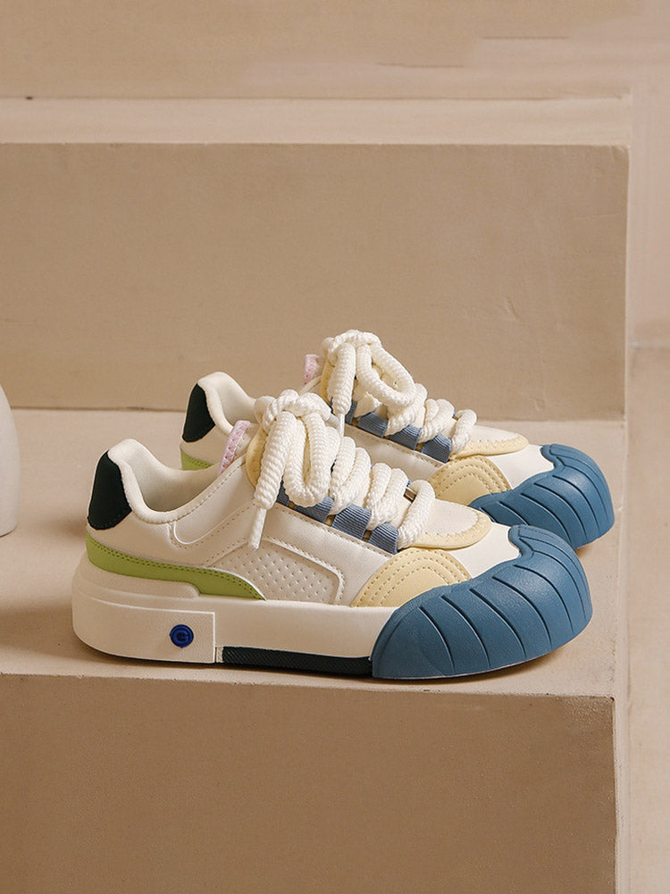 Color Contrast Rubber Toe Sneakers - Bold Muse Co
