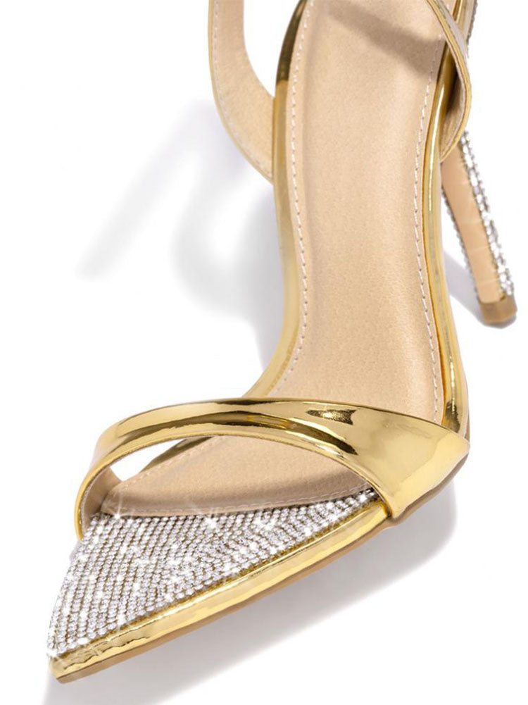 Rhinestone Pointed Toe Heels - Bold Muse Co