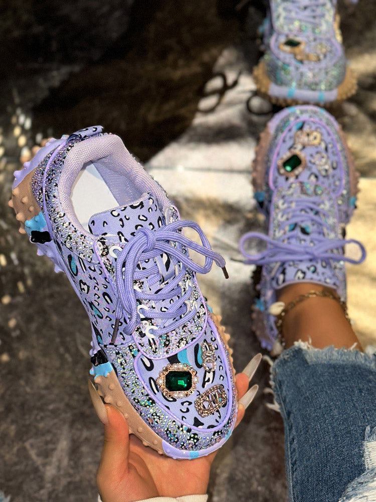 Rhinestone Thick Sole Sneakers