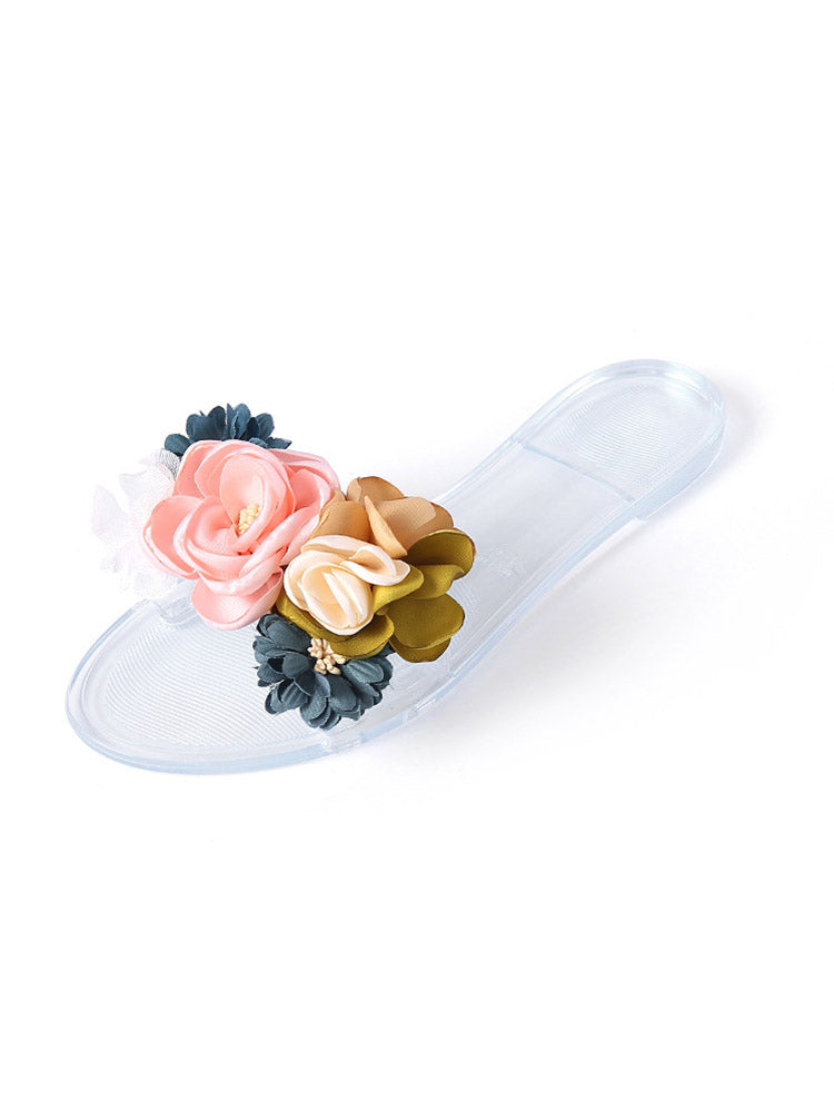 Full Bloom Clear Jelly Sandals - Bold Muse Co