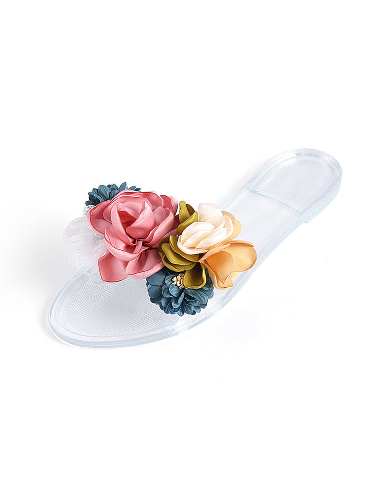 Full Bloom Clear Jelly Sandals - Bold Muse Co