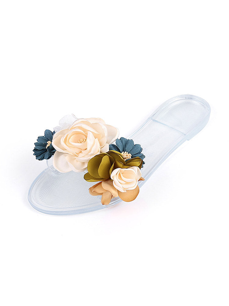 Full Bloom Clear Jelly Sandals - Bold Muse Co