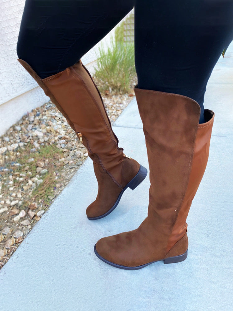 Suede Flat Over Knee Boots - Bold Muse Co