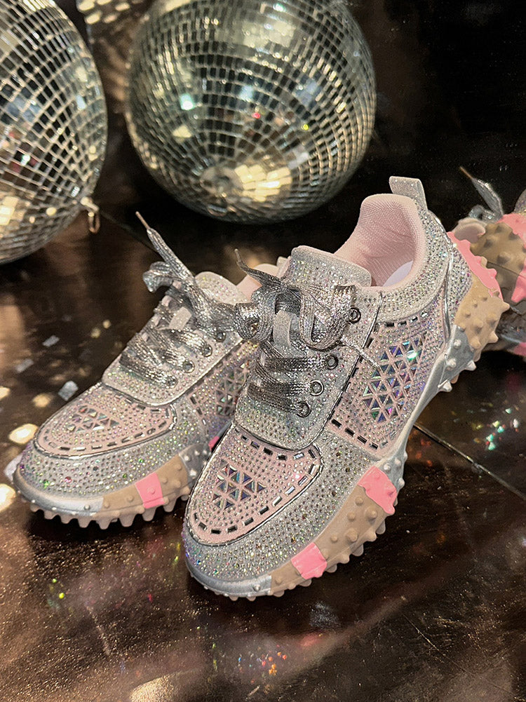 Rhinestone Thick Sole Sneakers