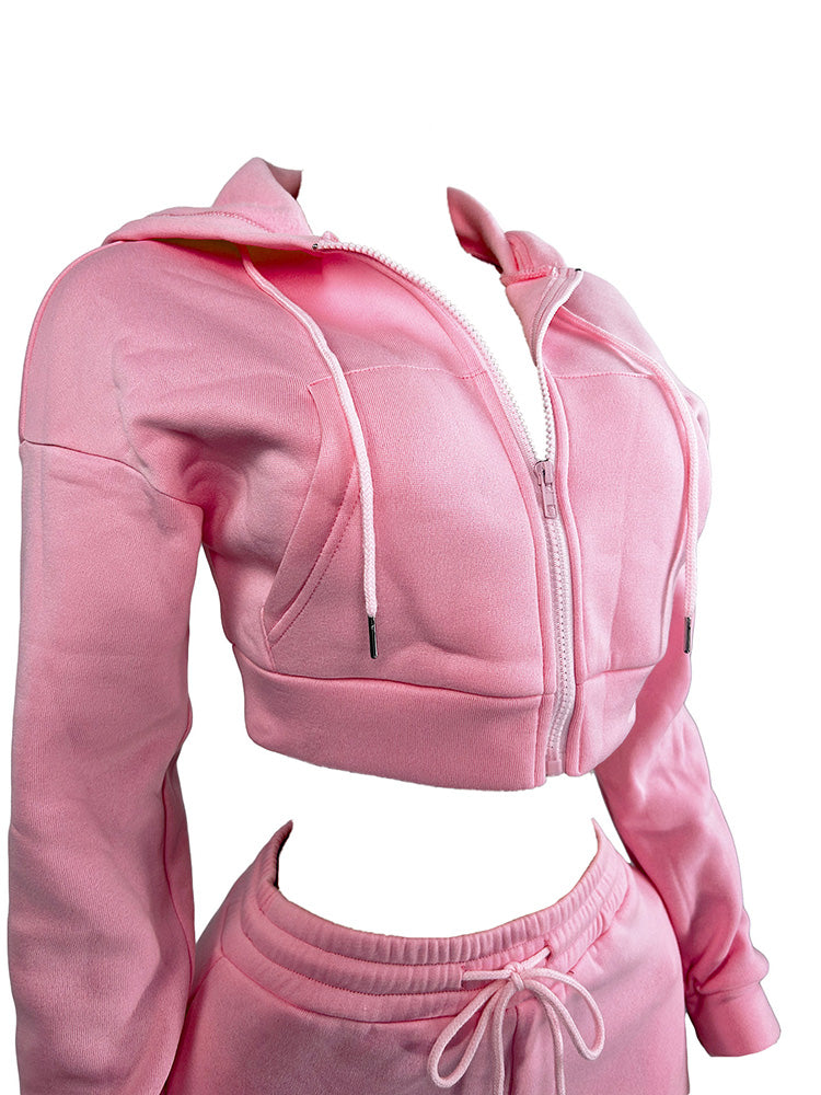 Basic Hoodie Extended Pants Set