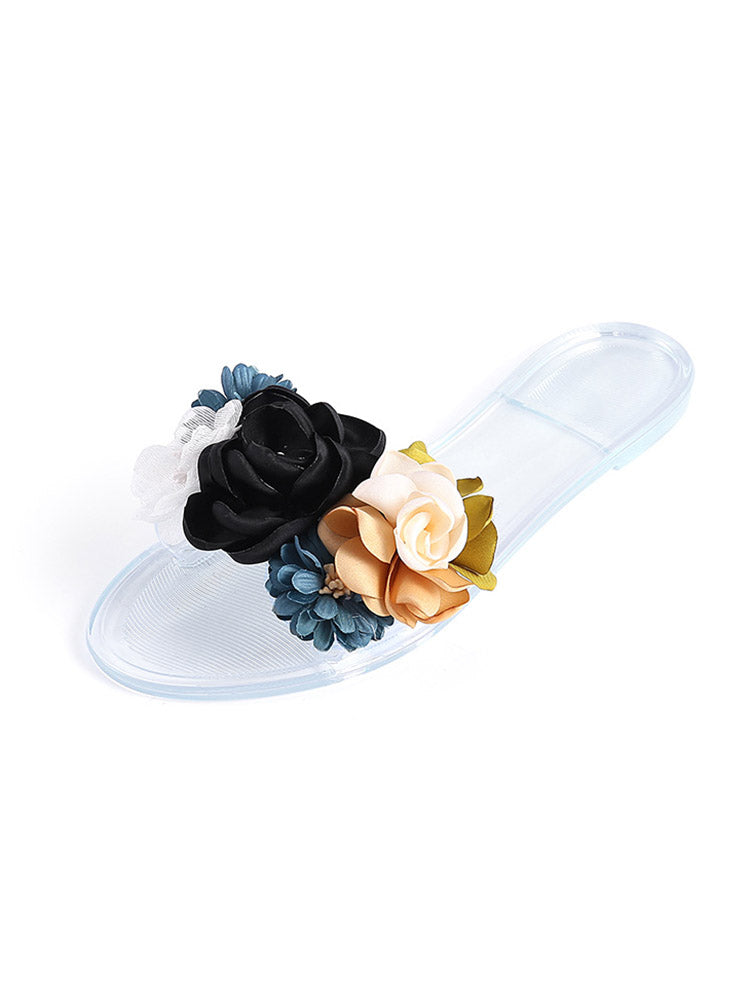 Full Bloom Clear Jelly Sandals - Bold Muse Co