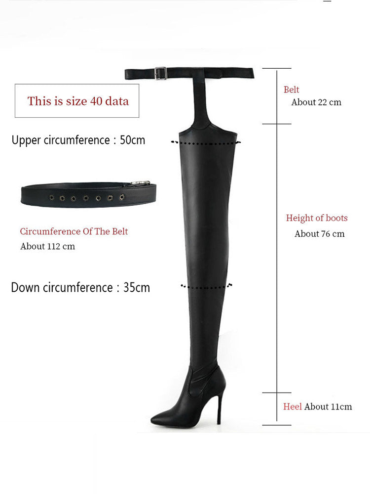 PU Leather Flat Over Knee Boots - Bold Muse Co