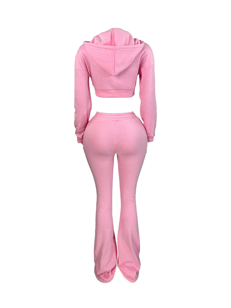 Basic Hoodie Extended Pants Set