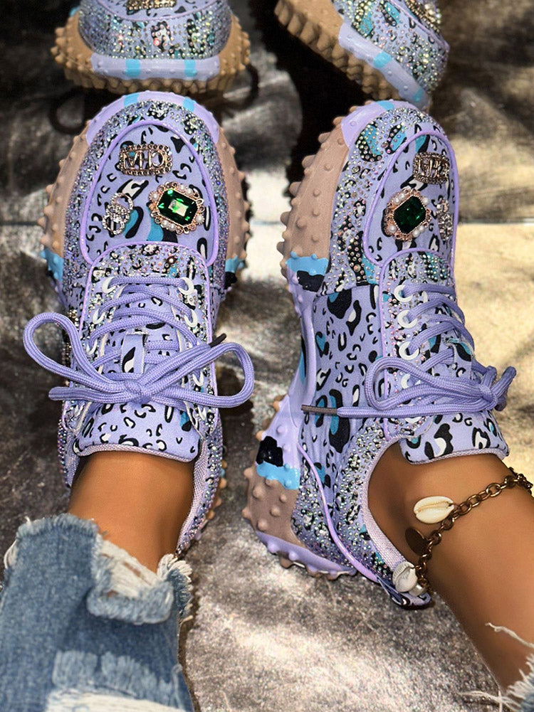 Rhinestone Thick Sole Sneakers