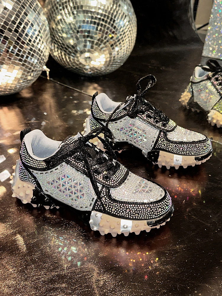 Rhinestone Thick Sole Sneakers