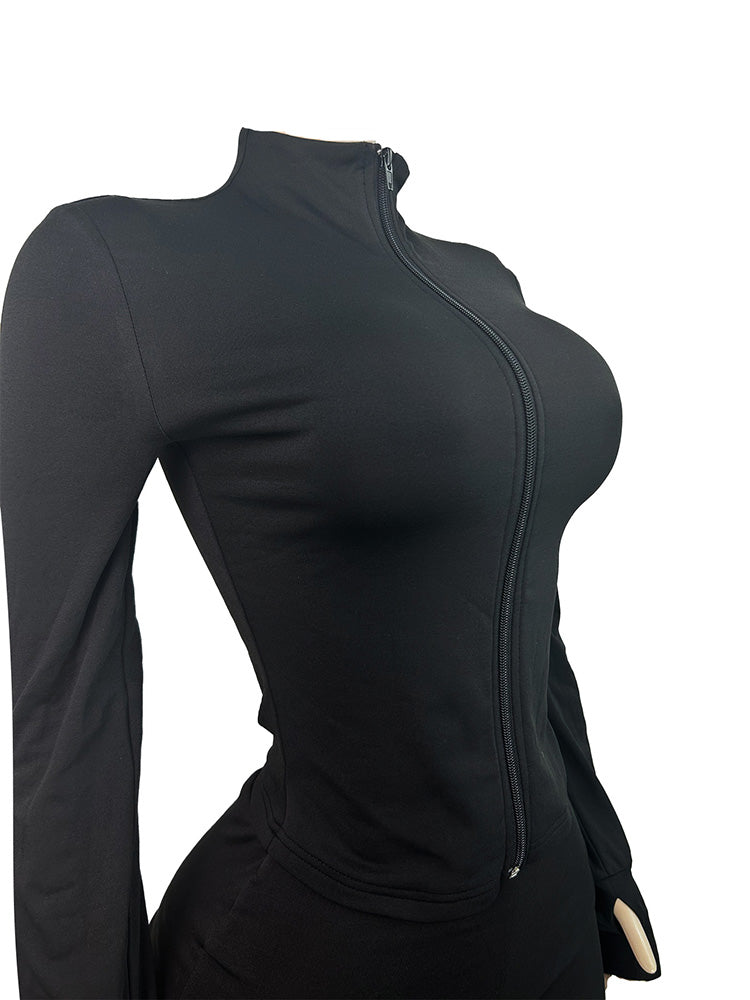 Sculpt Jacket & Flare Pants Set With Headband