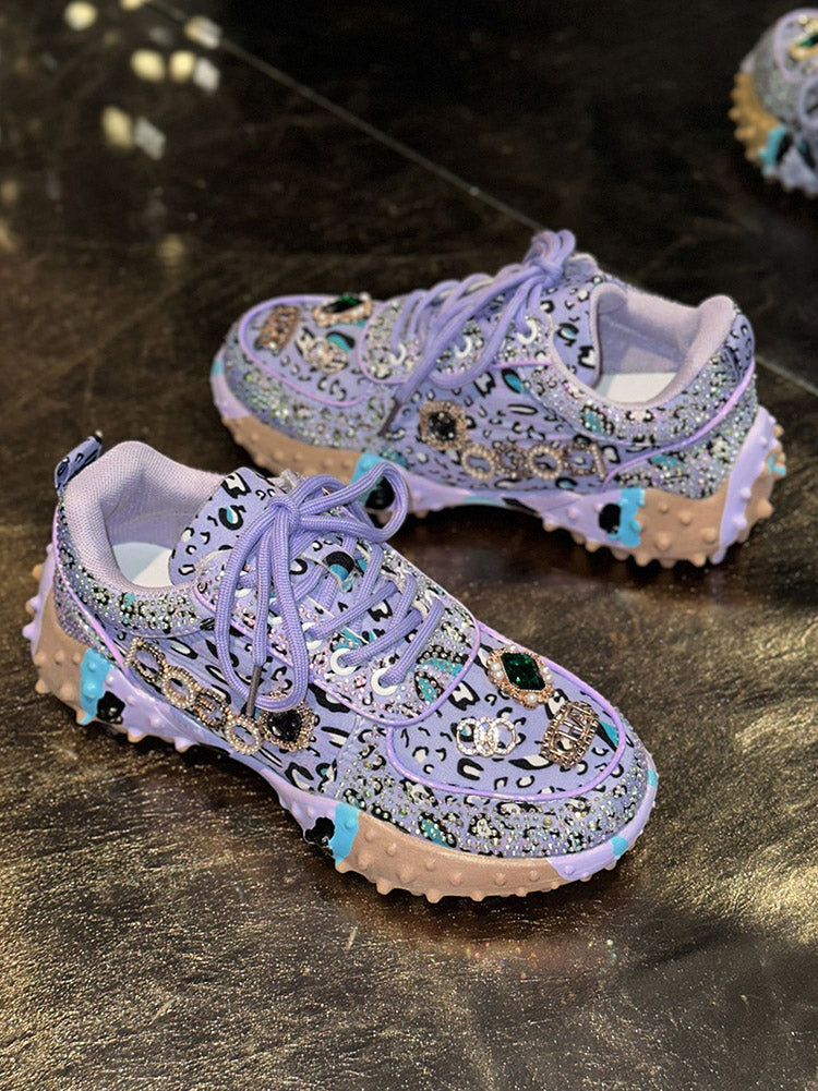 Rhinestone Thick Sole Sneakers