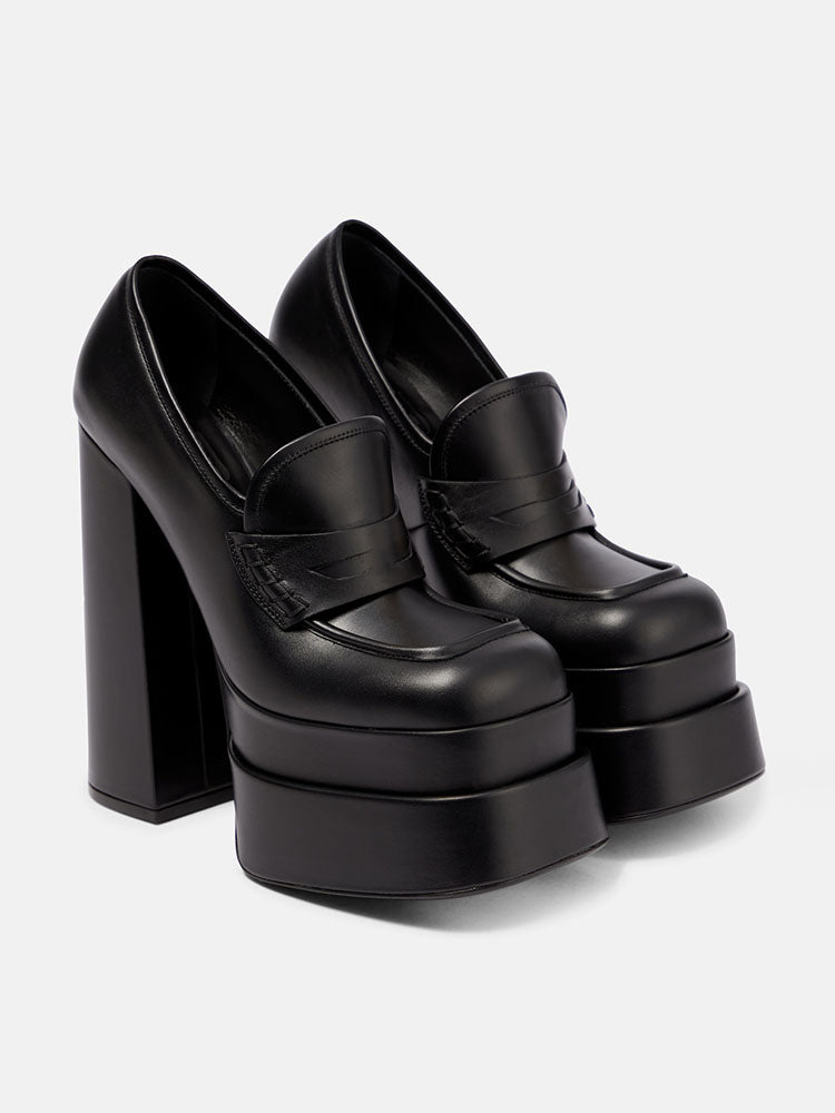 Leather Platform Loafers