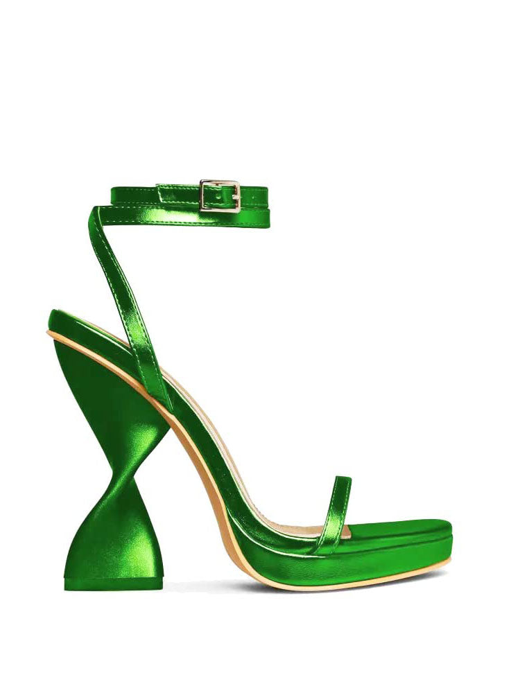 Metallic Sculptural Heel Platform - Bold Muse Co