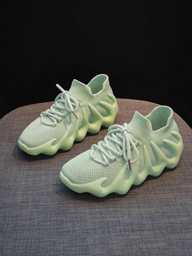 Lace-up Knit Breathable Sneakers - Bold Muse Co