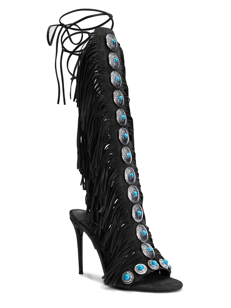 Bohemian Gemstone Fringe Sandals