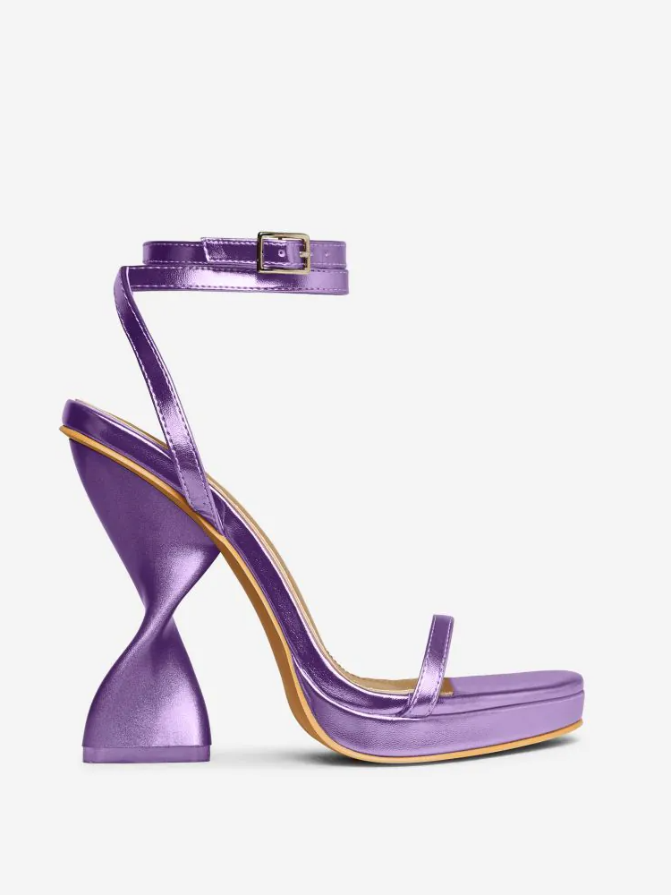 Metallic Sculptural Heel Platform - Bold Muse Co