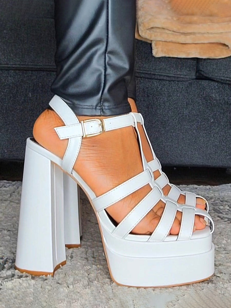 Braid Platform Chunky Heel Sandals - Bold Muse Co