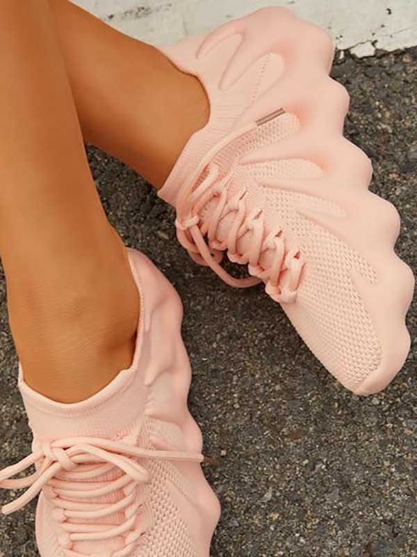 Lace-up Knit Breathable Sneakers - Bold Muse Co