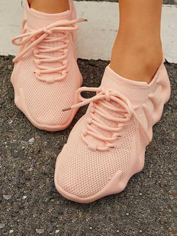 Lace-up Knit Breathable Sneakers - Bold Muse Co