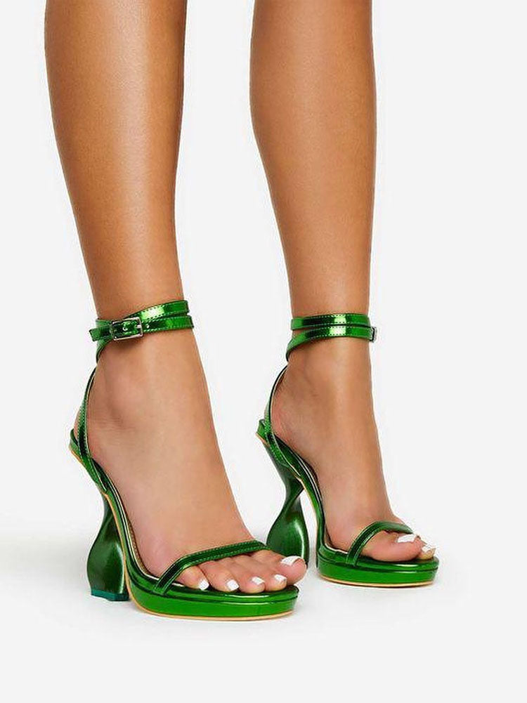 Metallic Sculptural Heel Platform - Bold Muse Co