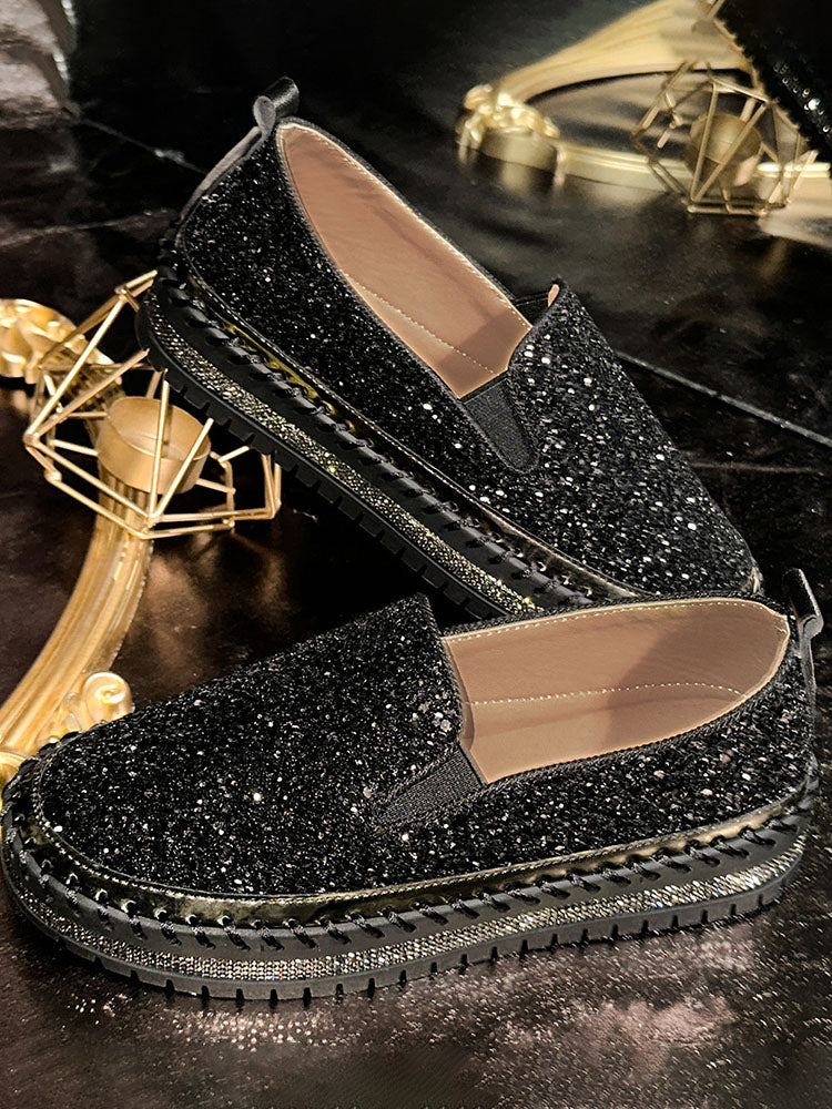 Glitter Slip-On Loafers