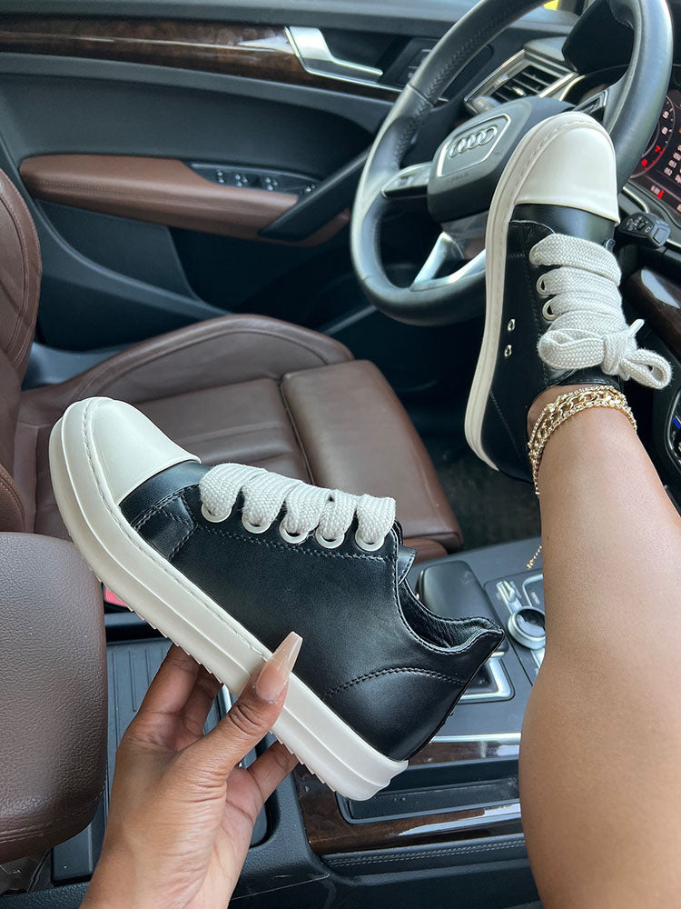 PU Low Top Sneakers - Bold Muse Co