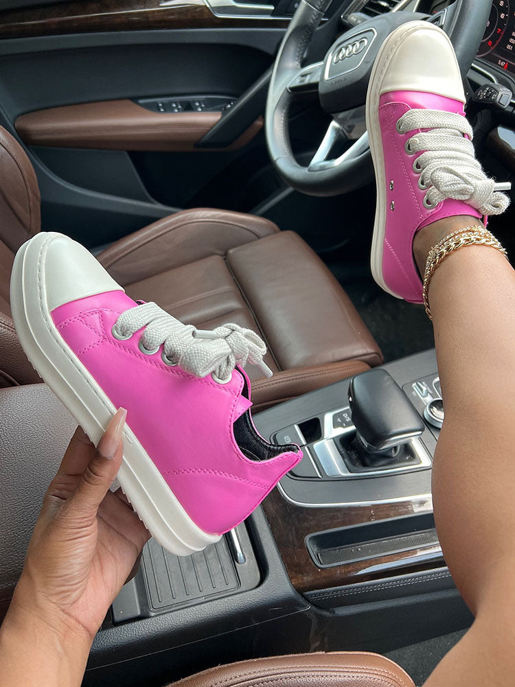 PU Low Top Sneakers - Bold Muse Co