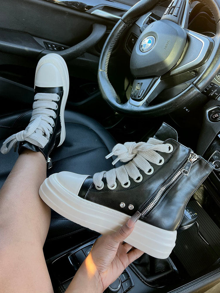 PU High-Top Sneaker - Bold Muse Co