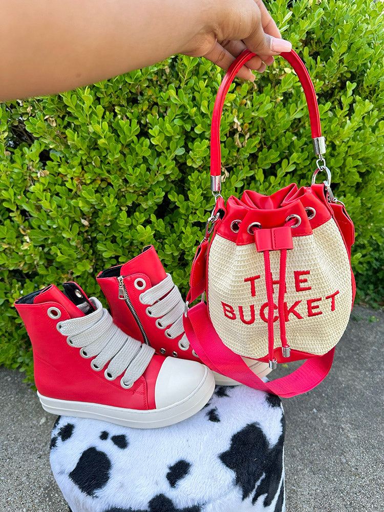 Straw Bucket Bag - Bold Muse Co