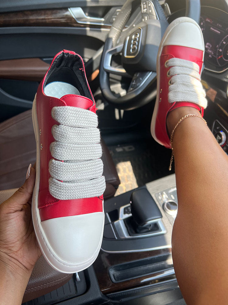 PU Low Top Sneakers - Bold Muse Co
