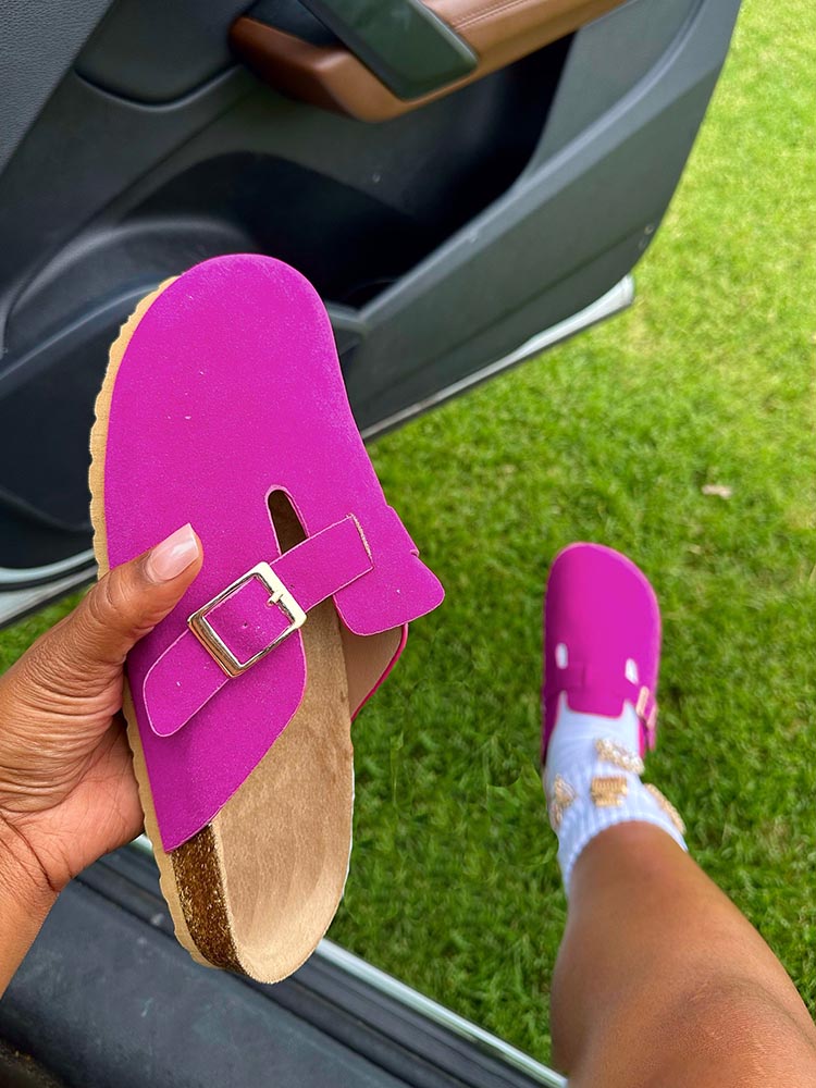 Suede Slip-On Sandals - Bold Muse Co