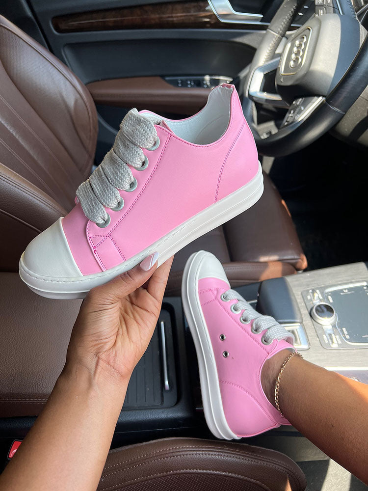 PU Low Top Sneakers - Bold Muse Co