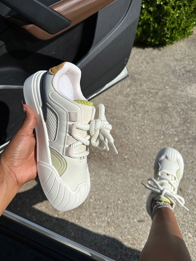 Color Contrast Rubber Toe Sneakers - Bold Muse Co