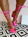 Open Toe Lace-Up Sandals - Bold Muse Co