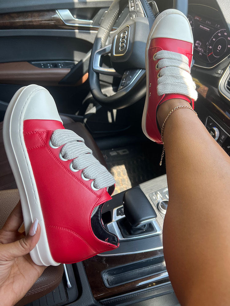 PU Low Top Sneakers - Bold Muse Co