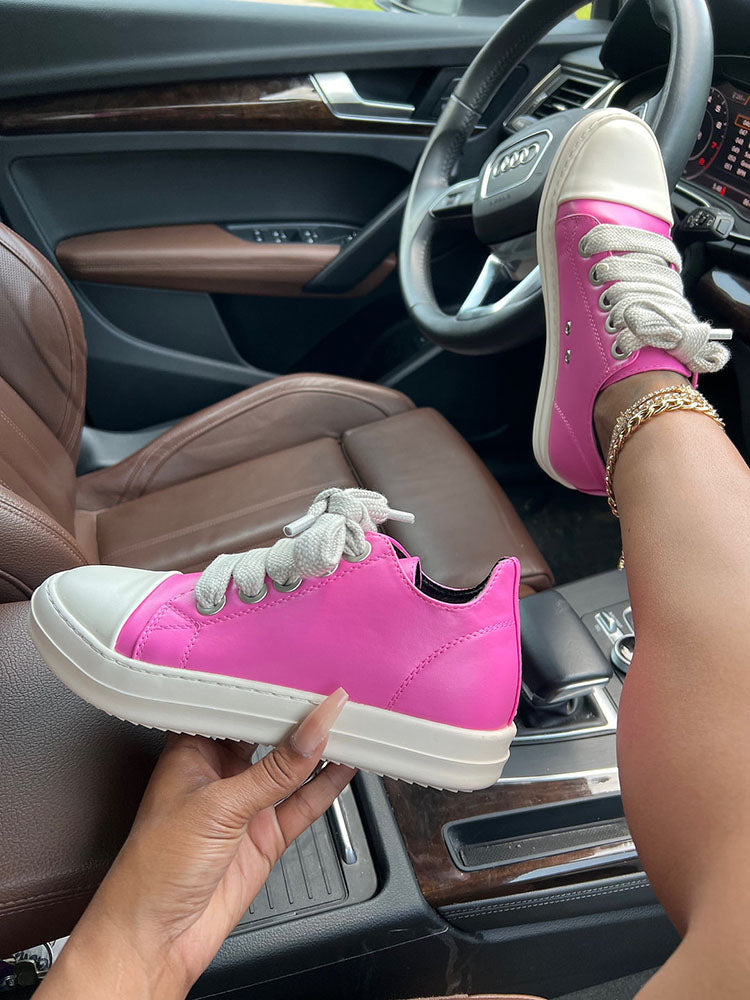 PU Low Top Sneakers - Bold Muse Co