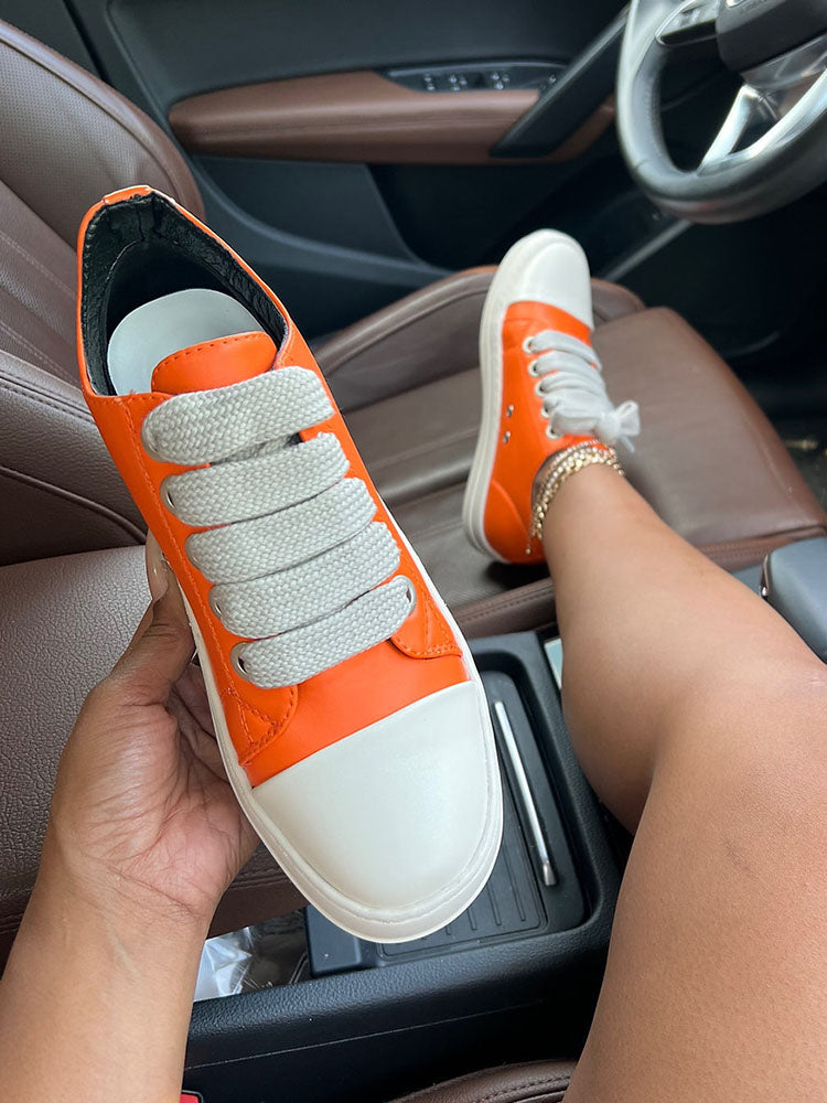 PU Low Top Sneakers - Bold Muse Co