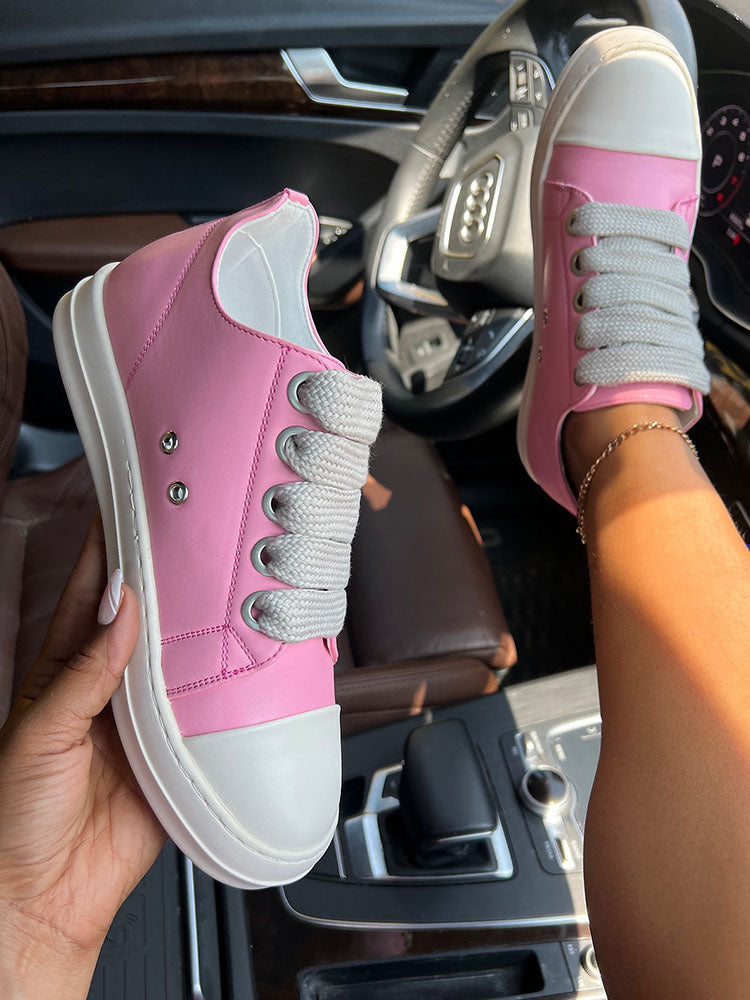 PU Low Top Sneakers - Bold Muse Co