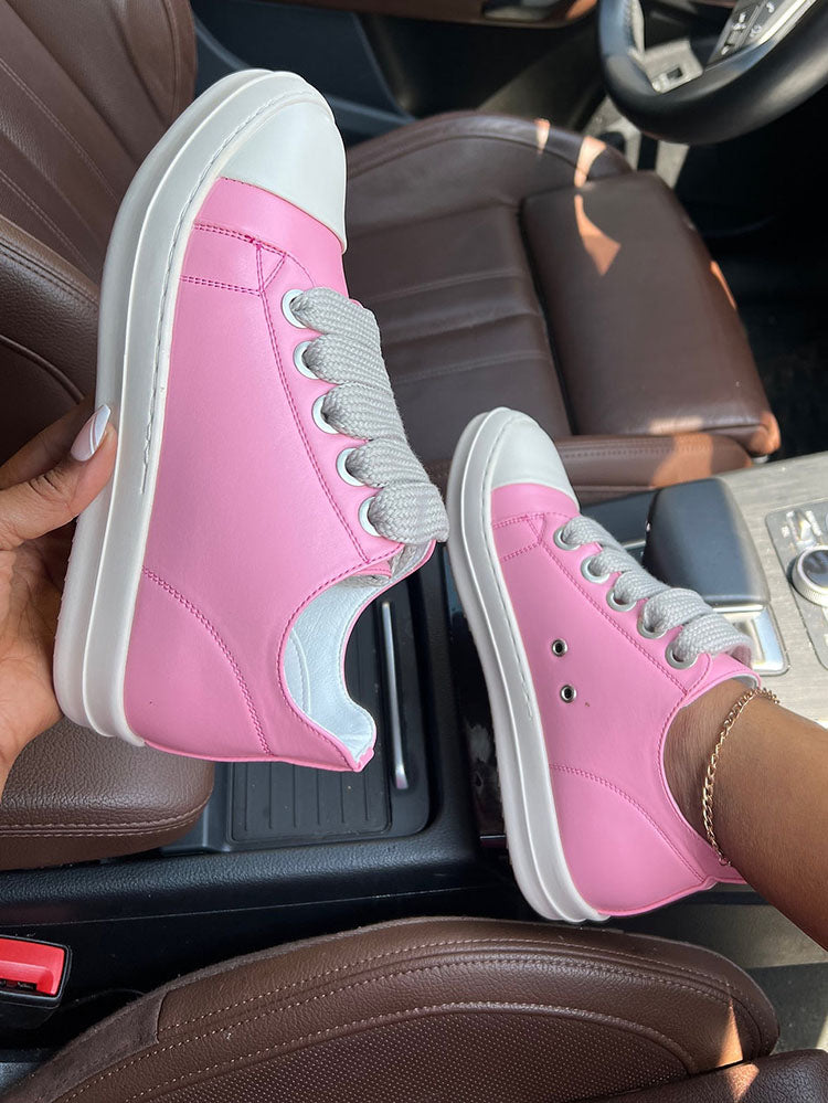 PU Low Top Sneakers - Bold Muse Co